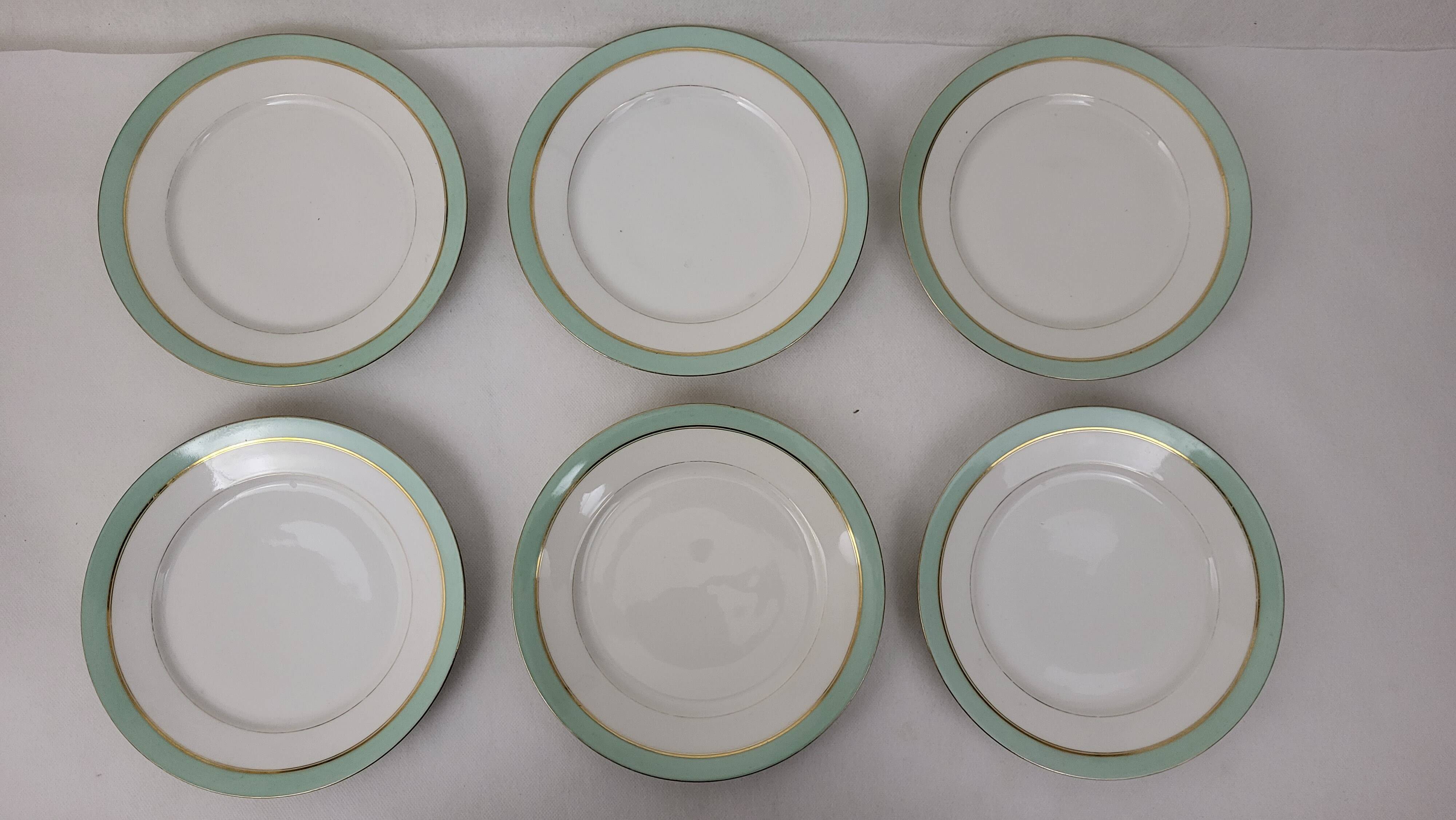 6 Paris porcelain dinner plates
