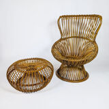 Fauteuil Margherita et son ottoman, par Franco Albini, 1951