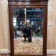 Wooden fireplace mirror