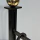 Modernist Fire Necessities in Steel and Brass with Hanging Tools, in the