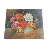 Oil on cardboard Still life