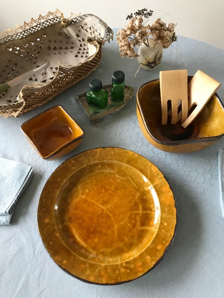Set of 2 bowls and 1 large dish Aegitna Vallauris