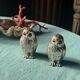 Salière poivrière forme chouette (hibou) vintages métal argenté