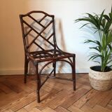 Rattan chair and graphic asymmetrical back