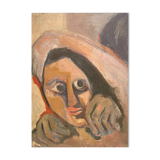 Expressionist portrait 1965 signed GR