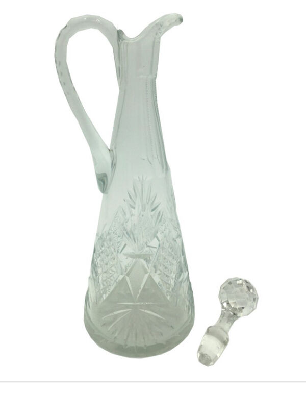 Carafe en cristal taillé val saint lambert, circa 1900