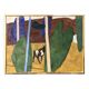 Mid-Century Modern "Modernist Cow" Swedish Vintage Landscape Oil Painting by Ture Fabianssonb