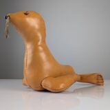 Leather Seal Decorative Sculpture Vintage 1970s