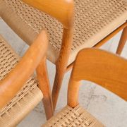 Set of 4 chairs model 75 in oak, Niels O. Møller, Denmark, 1950s