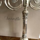 Christofle. Pair of candlesticks, Candelabras, Candlesticks in silver metal. Malmaison model. (New)