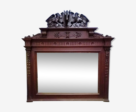 Miroir avec cadre en chêne 132x132cm