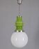 Chandelier en verre vert vintage des années 1970 avec un design d'ère spatiale