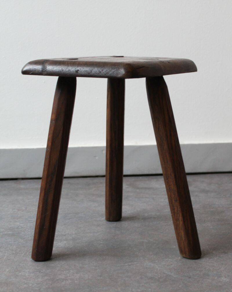 Brutalist tripod stool, 50s.