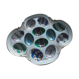 Hand-painted "mimosa" egg dish
