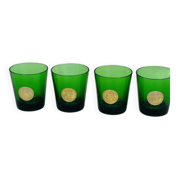 Set of 4 promotional glasses Byrrh & Dubonnet