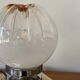 Vintage globe lamp in Murano glass by Mazzega and chrome metal.