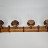 Wooden coat rack turned in imitation of bamboo, 4 hooks, 50 cm