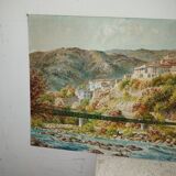 Painting Amélie les Bains Palalda signed by Saint Georges