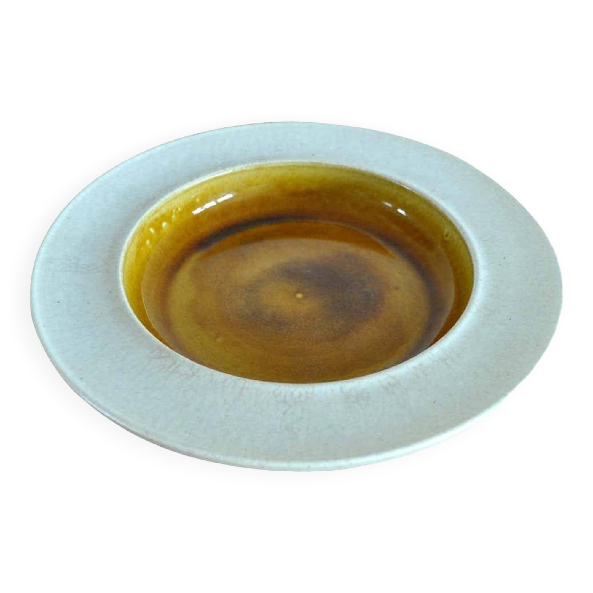 Golden Ochre Ceramic Dish by Kähler, Denmark 1950s