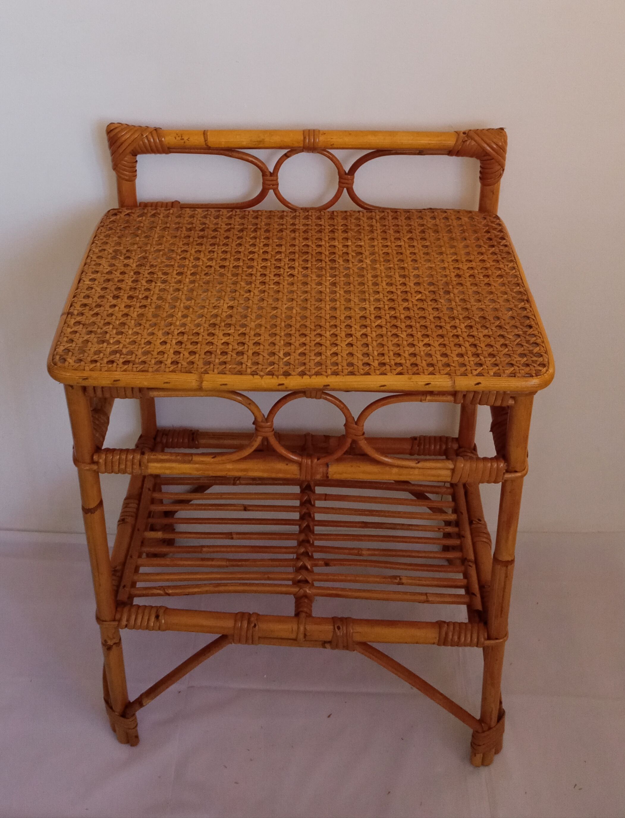 Pair of bamboo bedside tables