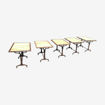 Five art nouveau bistro tables