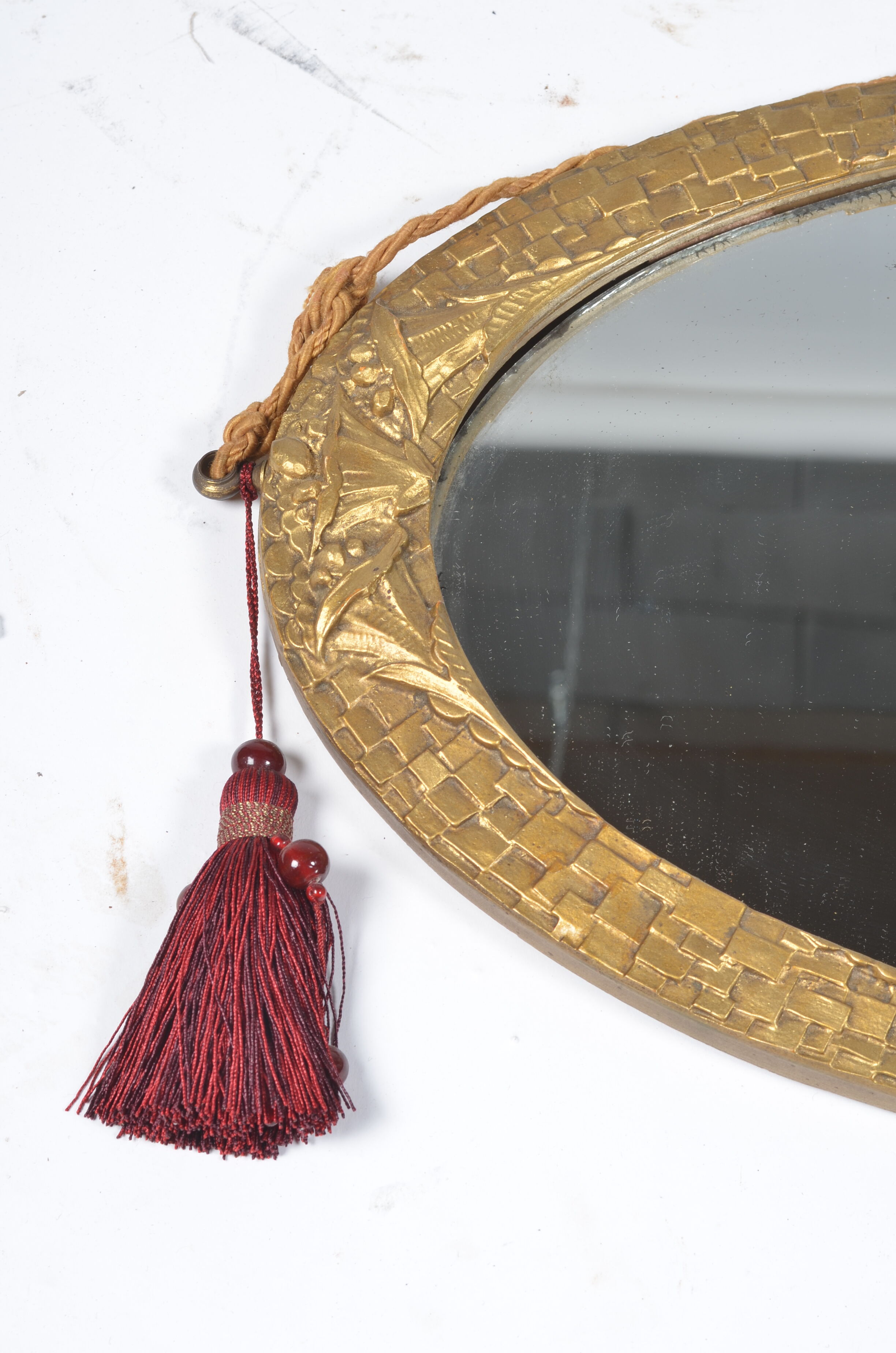 Art Deco oval mirror 55x31cm