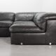 Durlet 'Jeep' Modular Sofa in Anthracite Grey Leather, Belgium 1970s
