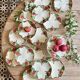 Antique barbotine service with Choisy le Roi apple decorations