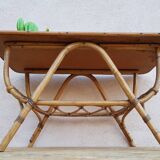 Coffee table rattan wicker years 50-60 vintage