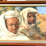 Orientalist canvas by G Lhoumeau 1947