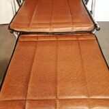 Maule Marga brown leatherette reclining and folding armchair made in Italy vintage 1970