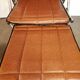 Fauteuil inclinable et pliant en skaï marron Maule Marga fabriqué en Italie vintage 1970