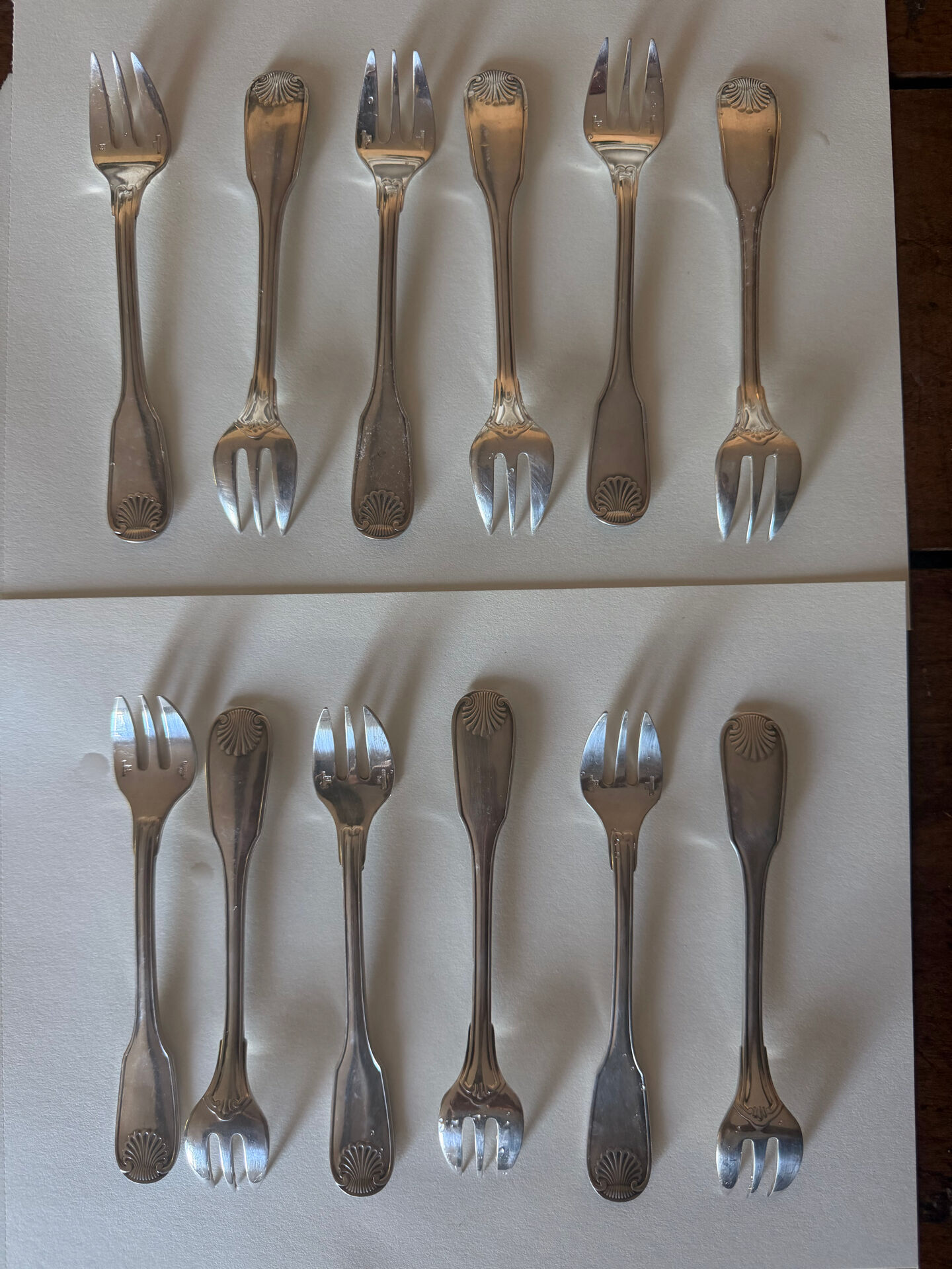 12 oyster forks Christofle, Vendome model