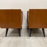 Pair of 1960s bedside tables compass feet