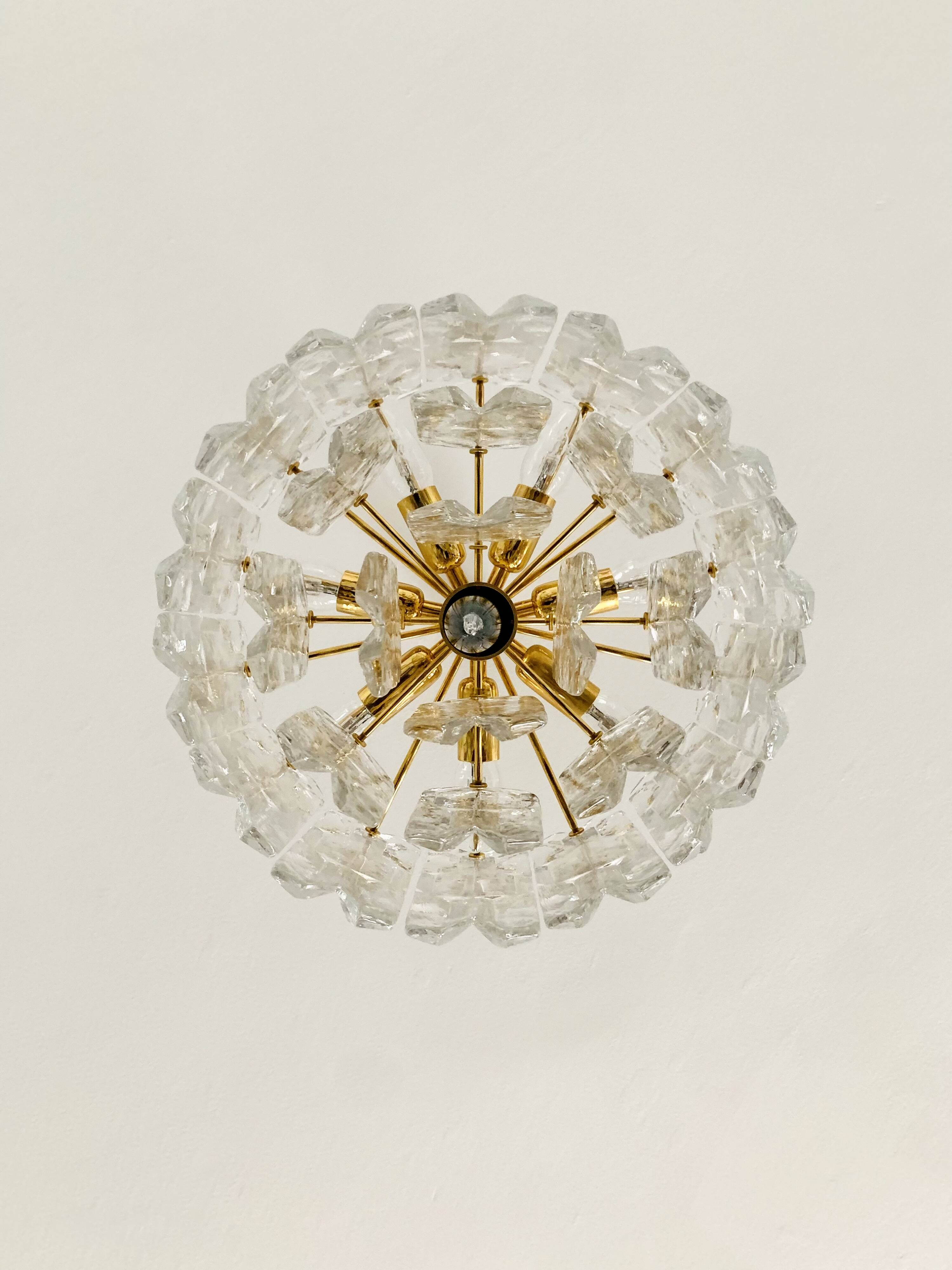 Austrian Palazzo Ice Glass Chandelier by J.T. Kalmar