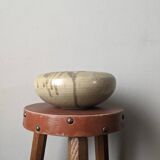 Handmade ceramic vase or empty pocket, Japanese design, Japandi stoneware