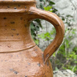 Vintage pyrite and glazed stoneware pitcher