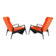 Pair of vintage armchairs burnt orange MCM design 1960