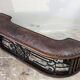 Old fireplace bench, wrought iron leather and oak