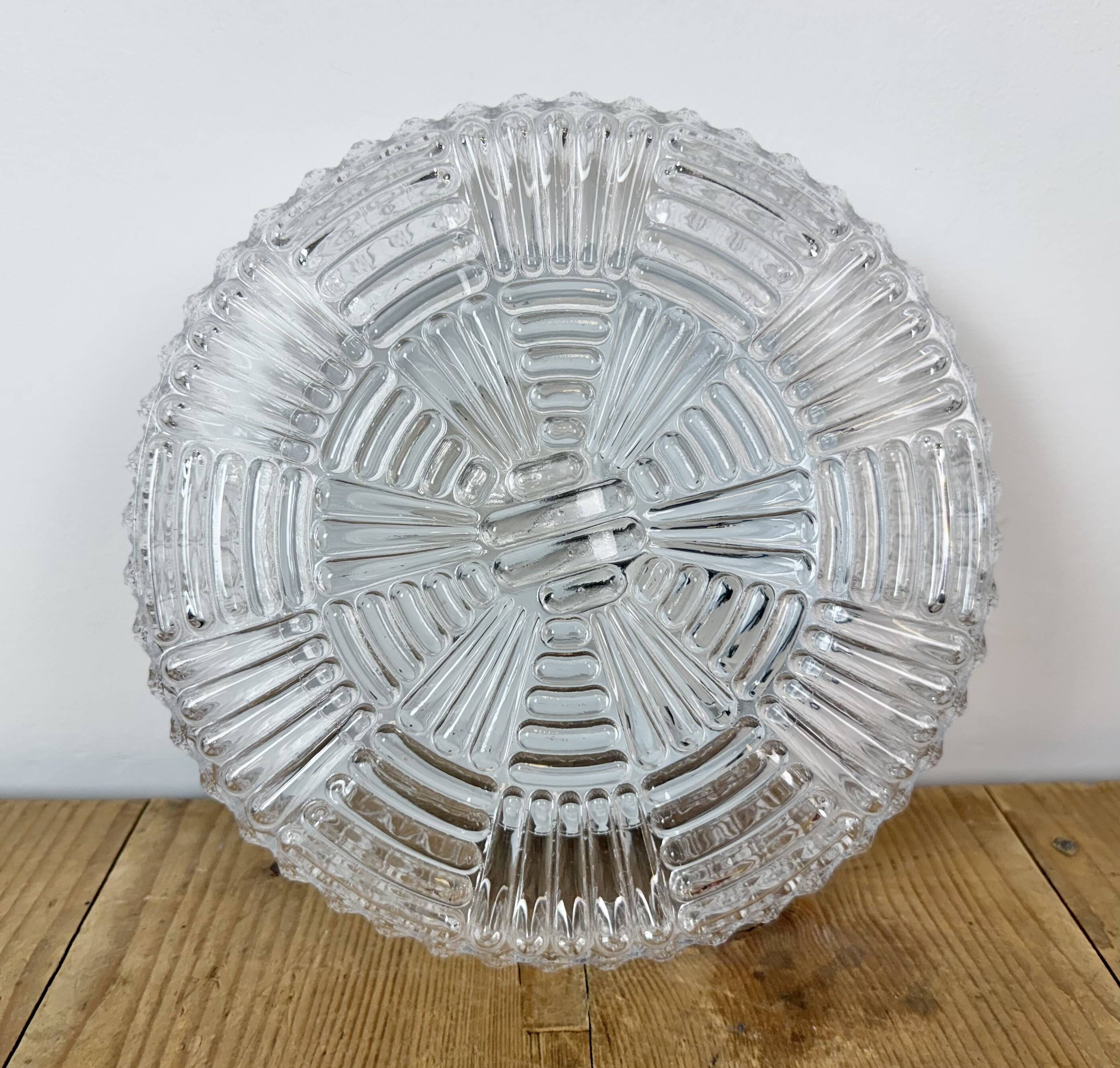 Vintage Glass Wall or Ceiling Light, 1970s