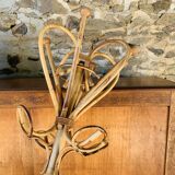 Vintage rattan parrot coat rack