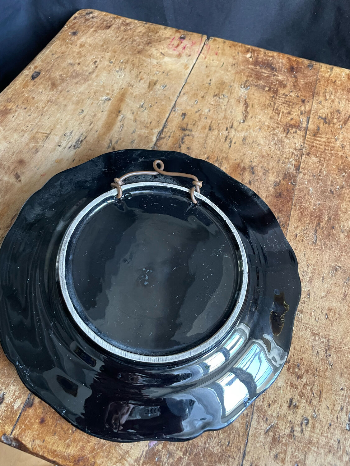 Vallauris majolica barbotine wall plate 1950