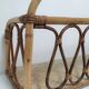 Shelf in curved bamboo and vintage rattan