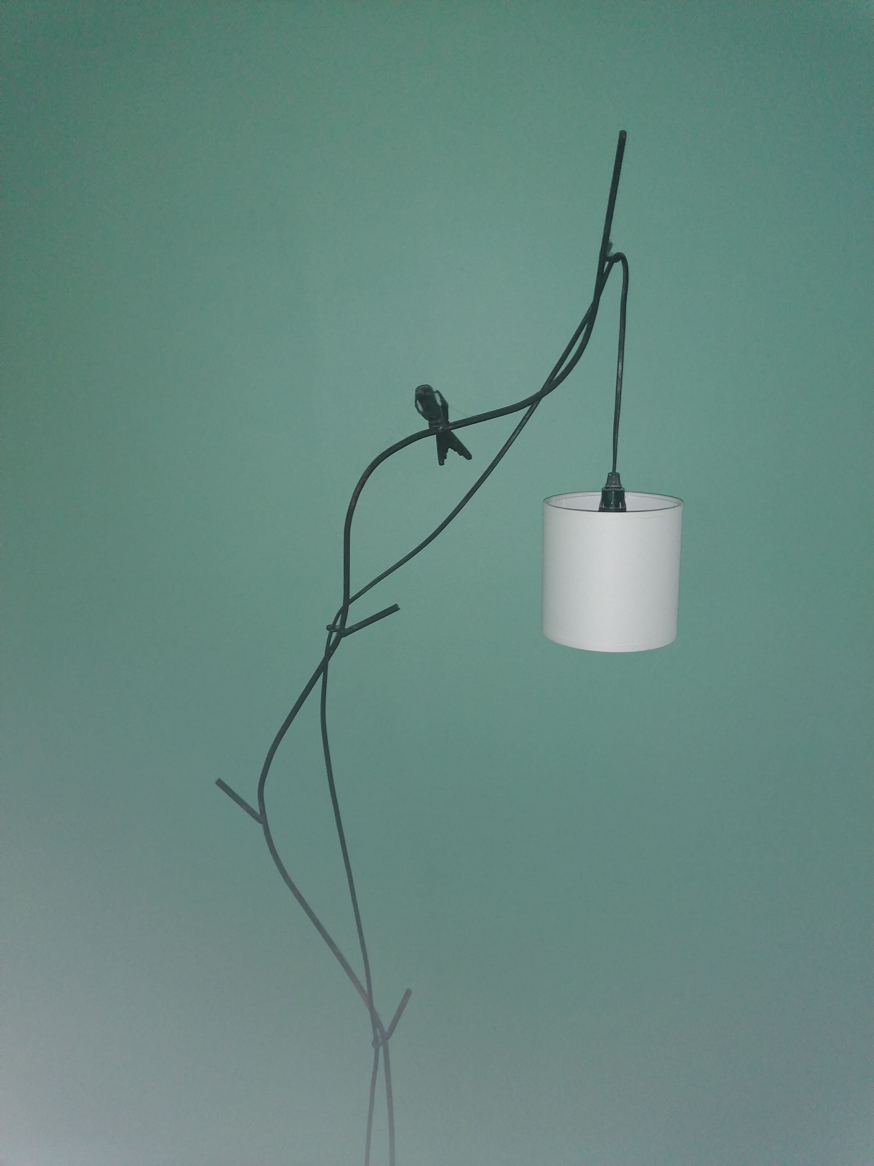 Hirondelle floor lamp by Patrice Gruffaz steel and bronze