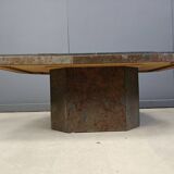 Brutalist slate stone coffee table, 1980s
