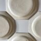 Set of 4 plates Creil and Montereau octagonal pearls Directoire 1800