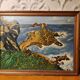 Old marine painting on isorel, wooden frame.