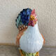 Grande porcelain poule sculpture Italy