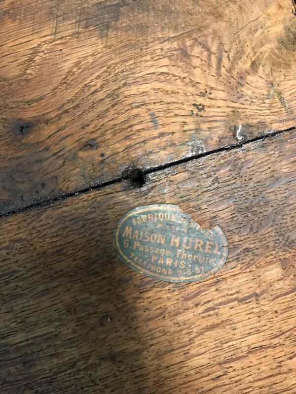 Tabouret vintage en chéne de la maison hurel paris 1960