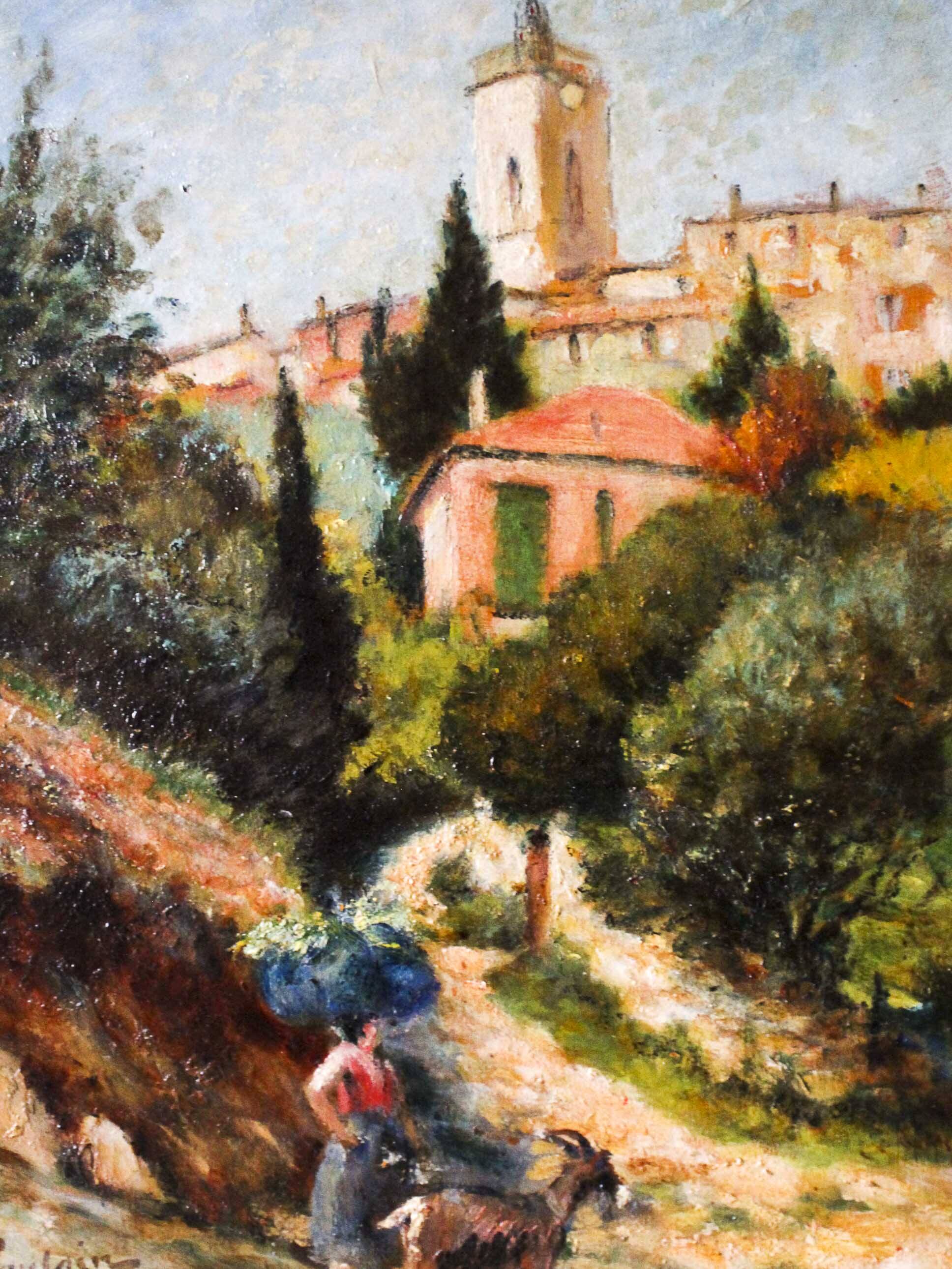 Oil on panel by A. Poulain - Cagnes sur Mer